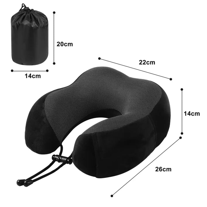 Memory Foam U-Shaped Neck Pillow Neck Cushion Soft Neckrest Pad Portable Travel Pillow Cervical Healthcare Massage Neck Pillow