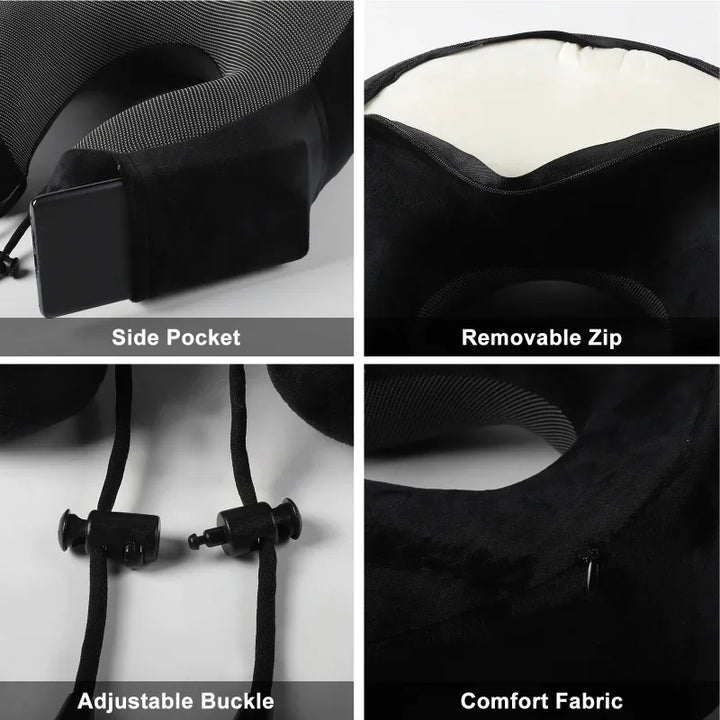 Memory Foam U-Shaped Neck Pillow Neck Cushion Soft Neckrest Pad Portable Travel Pillow Cervical Healthcare Massage Neck Pillow